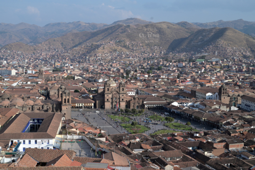 Blick auf das historische Zentrum Cuscos